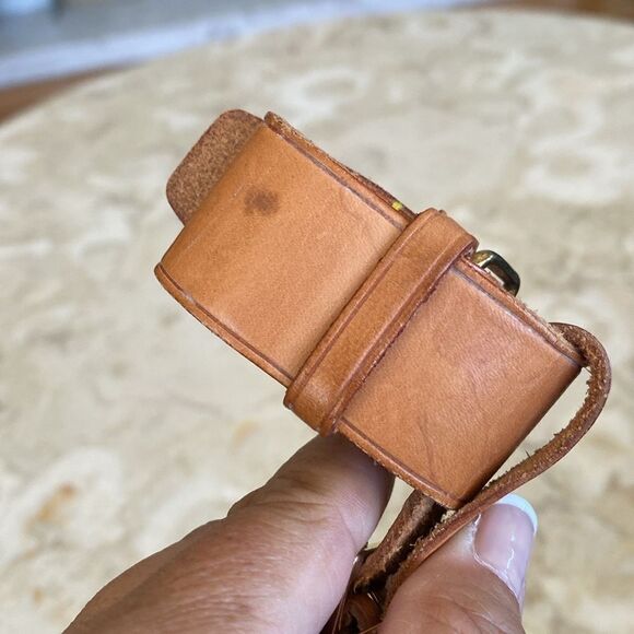 Vintage Louis Vuitton Vachetta Leather Luggage Tag & Poignet - Picture 8 of 13